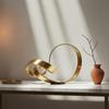 Brass Knot Sculpture Modern Design Abstract Ribbon Statue Polished Finish