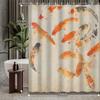 Colorful Koi Fish Shower Curtain - Water-Resistant Fabric For Bathroom - Perfect For Nature And Zen Lovers