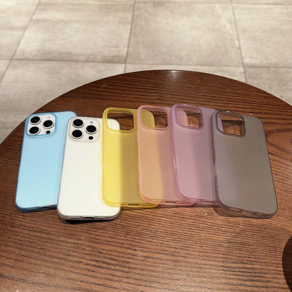Solid Color Semi-Transparent Drop-Proof TPU Phone Case for iPhone 17 Pro Max and 16 Pro, Large Hole, Soft Design