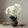 PU Phalaenopsis Orchid Leaves for Wedding and Home Decor - Realistic Fake Green Plants In Potted Flower Arrangement