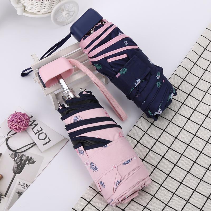 Mini umbrelă mică de buzunar pentru femei, umbrelă de soare anti UV, umbrelă de ploaie rezistentă la vânt, umbrelă portabilă pliabilă pentru băiat și fată