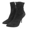 Sergio Rossi Suede Stretch Ankle Boots for Women, Black, Size 35 1/2, A85191 Shoes 35.5 blackUsed