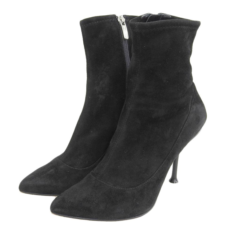 Sergio Rossi Suede stretch ankle boots for women, black, size 35 1/2, A85191 shoes 35.5 blackUsed