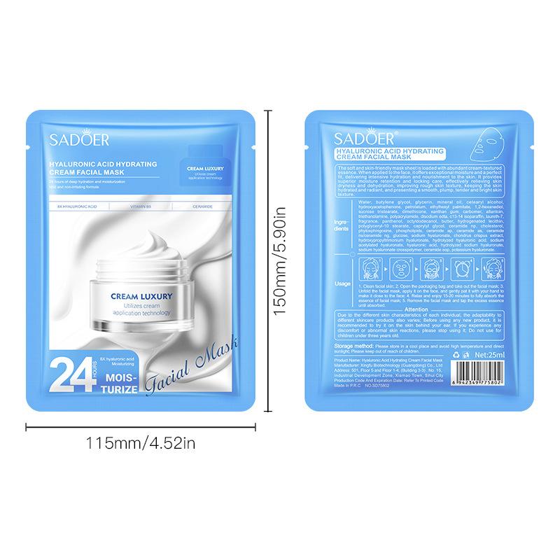 3 Adet Hyaluronik Asit Maskesi 25ml Nemlendirici Nemlendirici Nemlendirici Maske Cilt Bakım Ürünleri