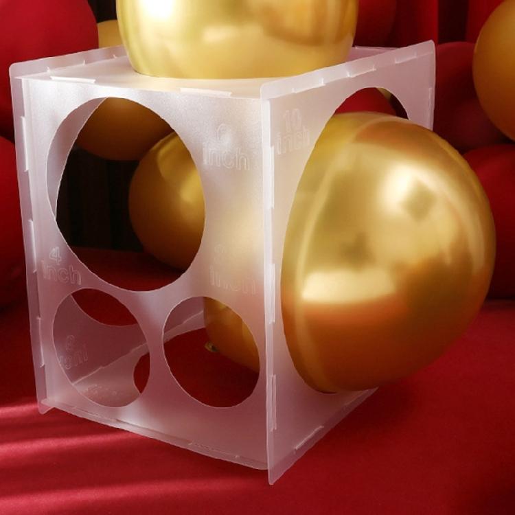 Plastic Balloon Sizer Box Cubes Balloon Size Measurement Tool Collapsible Decors