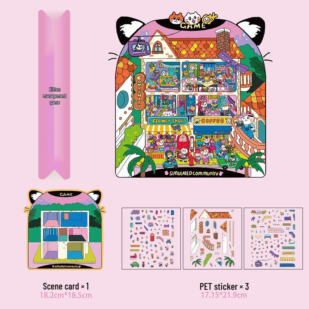 Micro Ink 3D Cartoon Decompression Stickers for DIY Miniature Scene Journals