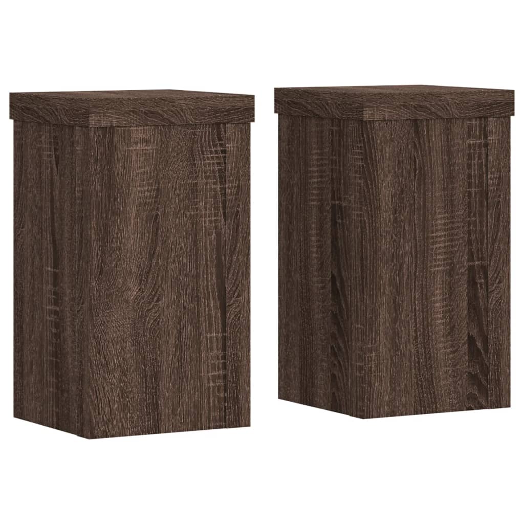 Pflanzenständer 2 Stück Braun Eichenoptik 10 x 10 x 18 cm Holzwerkstoff