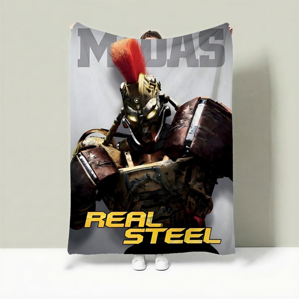 

Movie R-Real Steel Throw Lightweight 240g Flannel Blanket Soft Skin-friendly for Summer Cooling 75cmx90cm