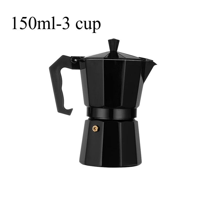 Aluminium Moka Pot Klassieke Koffiezetter voor op het Fornuis Herbruikbaar Filter Espresso Koffiezetter met Anti-brandgreep Ontwerp Keuken Gebruik