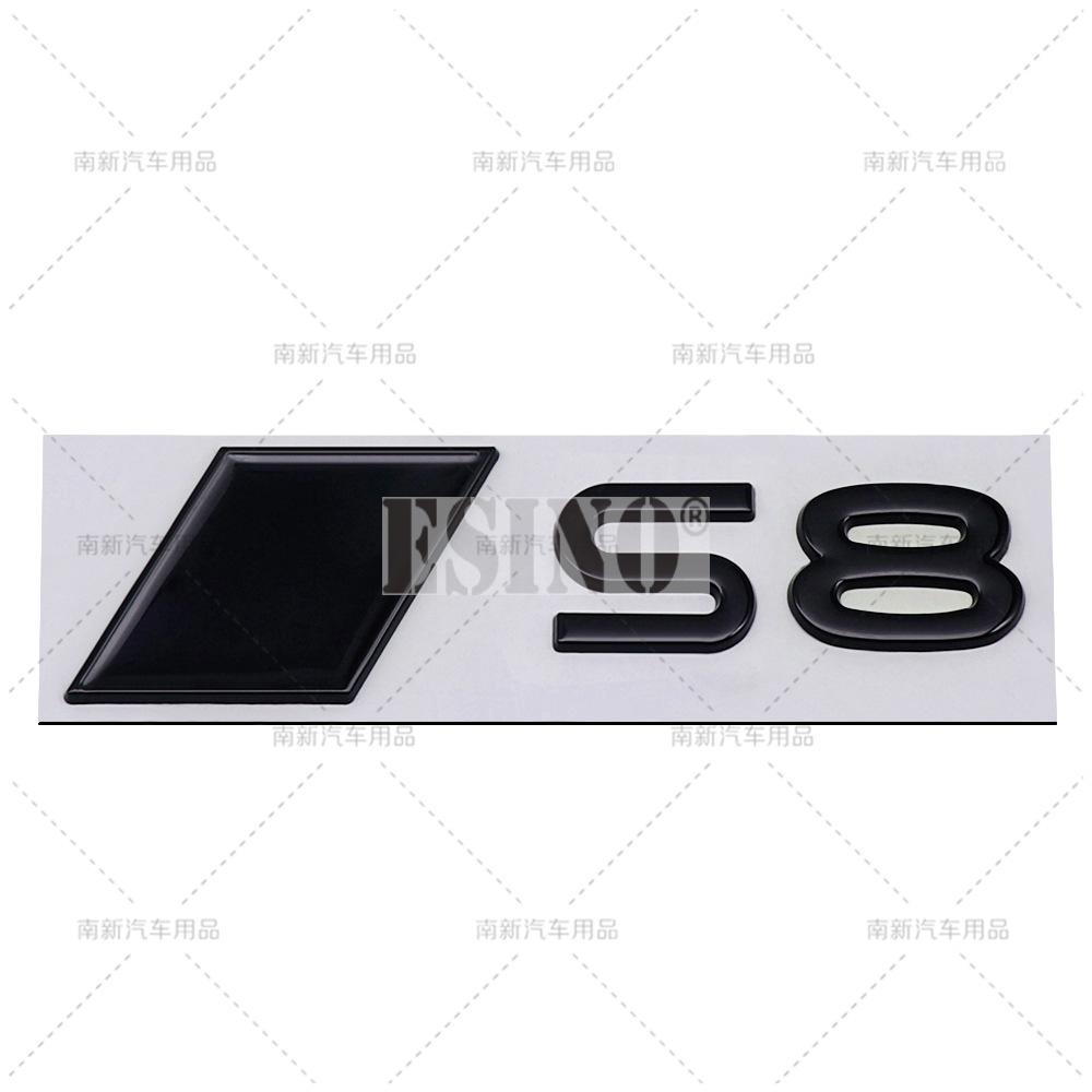 New 3D S8 Q8 SQ8 Adhesive Metal Alloy Emblem Car Body Rear Trunk Badge Auto Accessory For Audi S8 Q8 SQ8