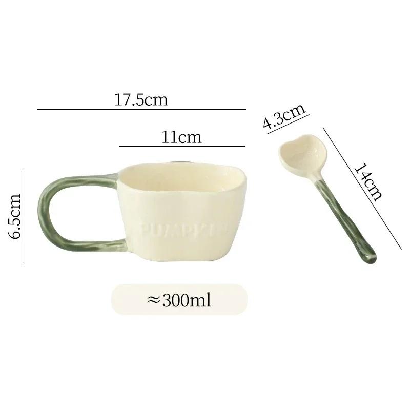 JUSTINLAU Ceramic Mug Valentine's Day Gifts Breakfast Coffee Milk Oat Cup Creative Couple Cup with Handle Home/Office Water Cups