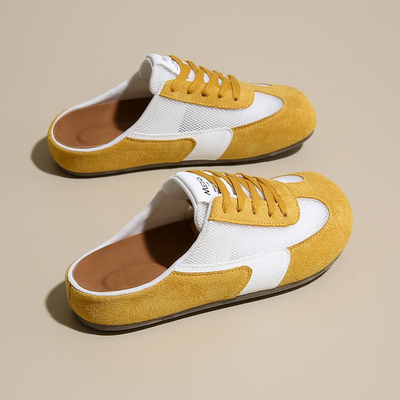 CRLAYDK Summer Women's Footbed Comfortable Slip On Mules Mesh House Slippers Ladies Backless Slide Loafers Casual Flats Shoes