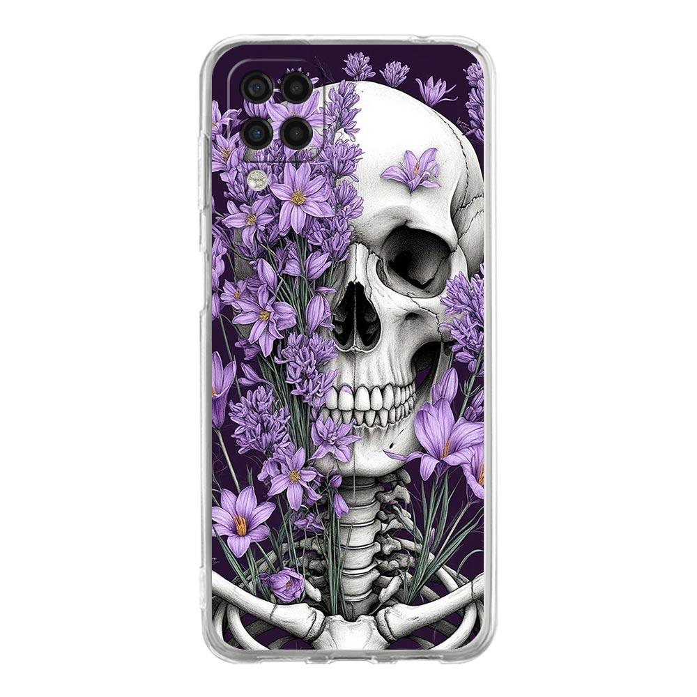 Phone Case For Samsung A17 A13 A33 A35 A55 A73 A53 A23 A51 A71 A21S A31 A41 A05s A15 A25 5G A07 4G Cover Hard Pink Purple Skull