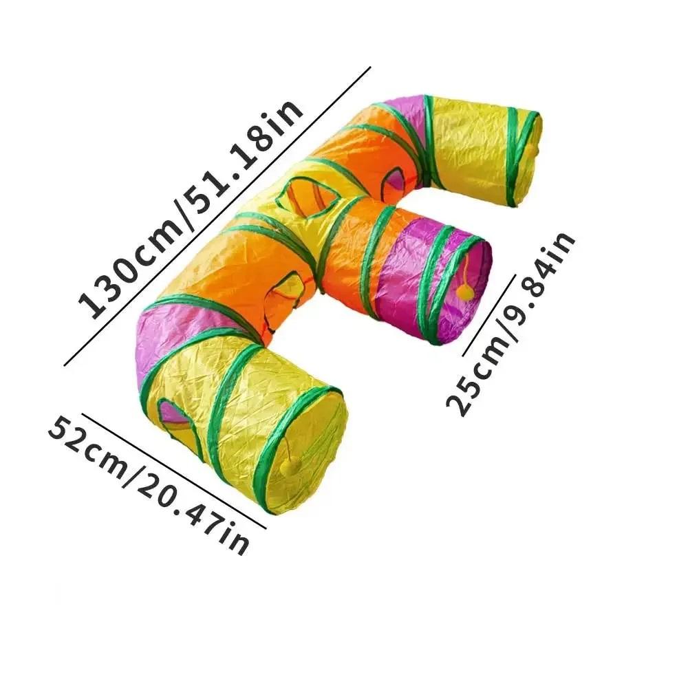 

Синій Тристоронній Ігровий Тунель для Домашніх Тварин, Кубики, Складаний Барабан для Дриля, Вигнутий Намет для Кота/Киці, Інтерактивна Розважальна Іграшка для Тренування Киці