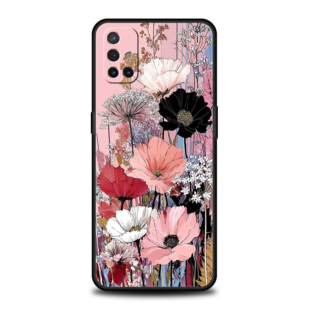 Oil Painting Flowers Design Phone Case For Oneplus 13R 13 12R 11 10T 10R Nord N100 N200 N10 10 9 9R 9RT CE 3 2 Z Pro 5G Soft TPU