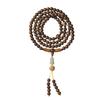 Traditional Chinese Style Gold Threaded Sandalwood Prayer Beads108Buddhist Beads Paired with Dongling Jade Gourd and Green Sandalwood Bracelet and