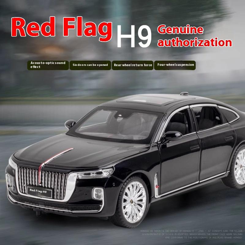 1/24 Scale HONGQI H9 SUV Alloy Car Diecast Model Sound & Light Pull Back Toy Coffee Shop Decorations Collect Ornament Children Present