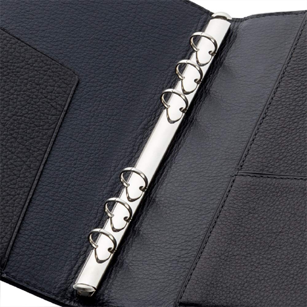 SPAD YAK Leather System Planner Bible 11mm Notebook Black X Navy