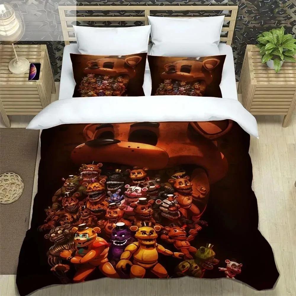 F-Pět nocí u Freddyho FNAF Povlečení Sada King Twin Double Chlapecké povlečení Mikrovlákno nebo Polyester Přikrývka