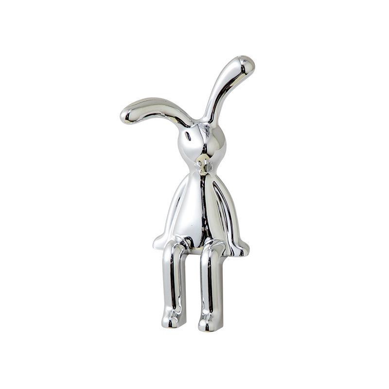 3D Long-Eared Electroplated Rabbit and Ferocious Bear Ornament
