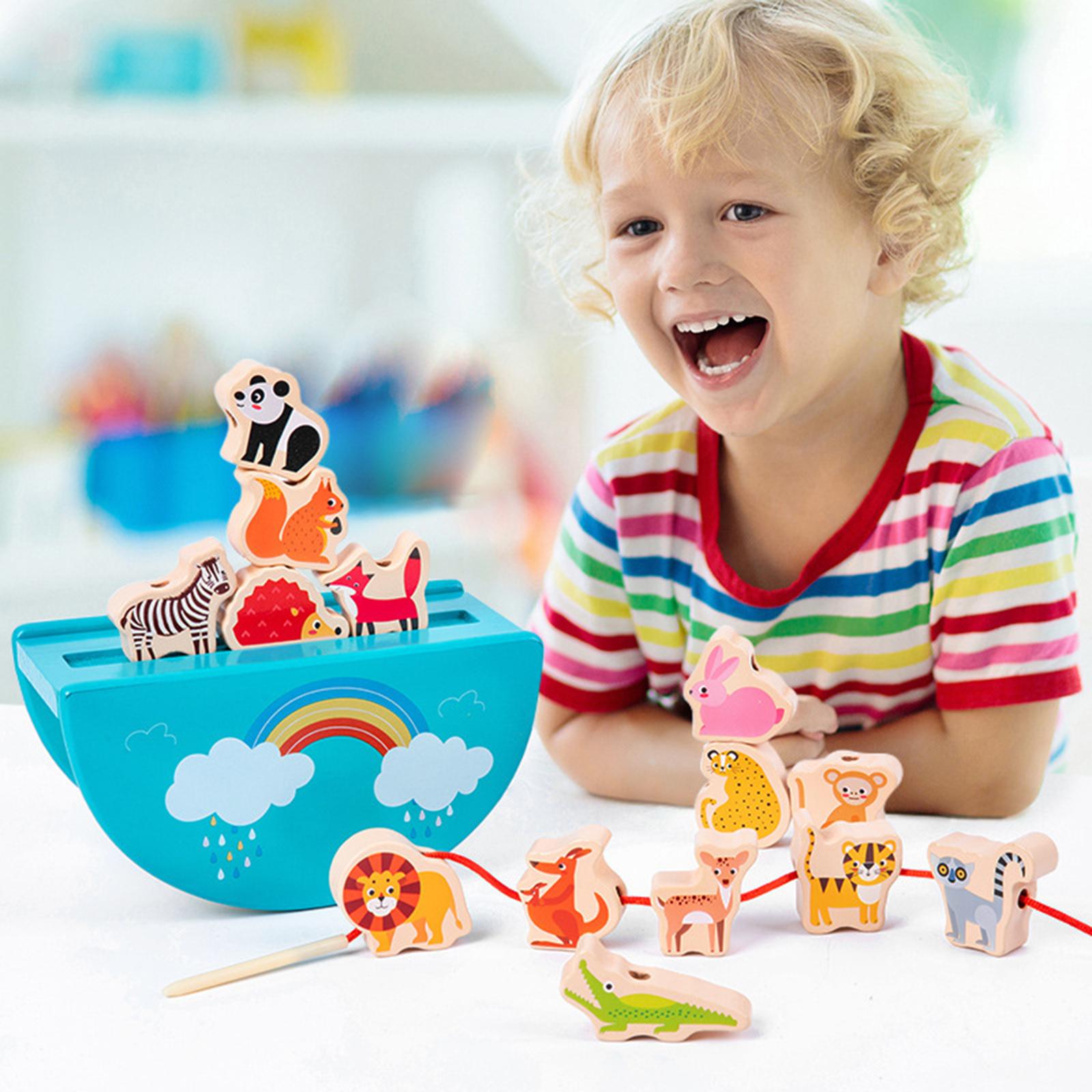 

Forest Balance Building Block Toy, Building Shape Matching, Parent Child Interactive Wooden Toy One Size