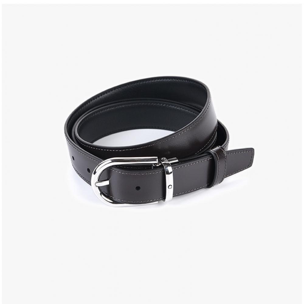 Montblanc 128757 Horseshoe Black Brown Reversible Belt