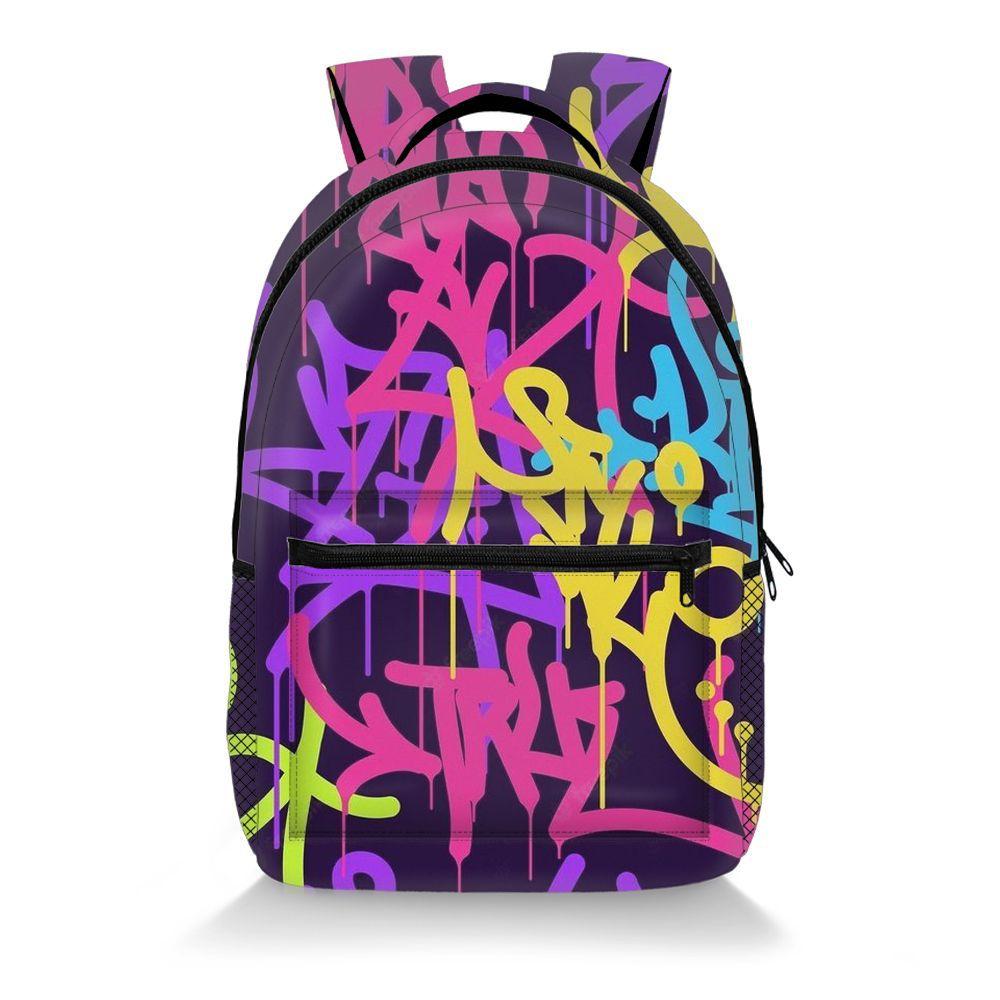 Hip Hop Populaire Kleurrijke Geometrie student Schooltas Notitieboek Rugzakken 3D Print Oxford Waterdicht Jongens/Meisjes Reisrugzakken