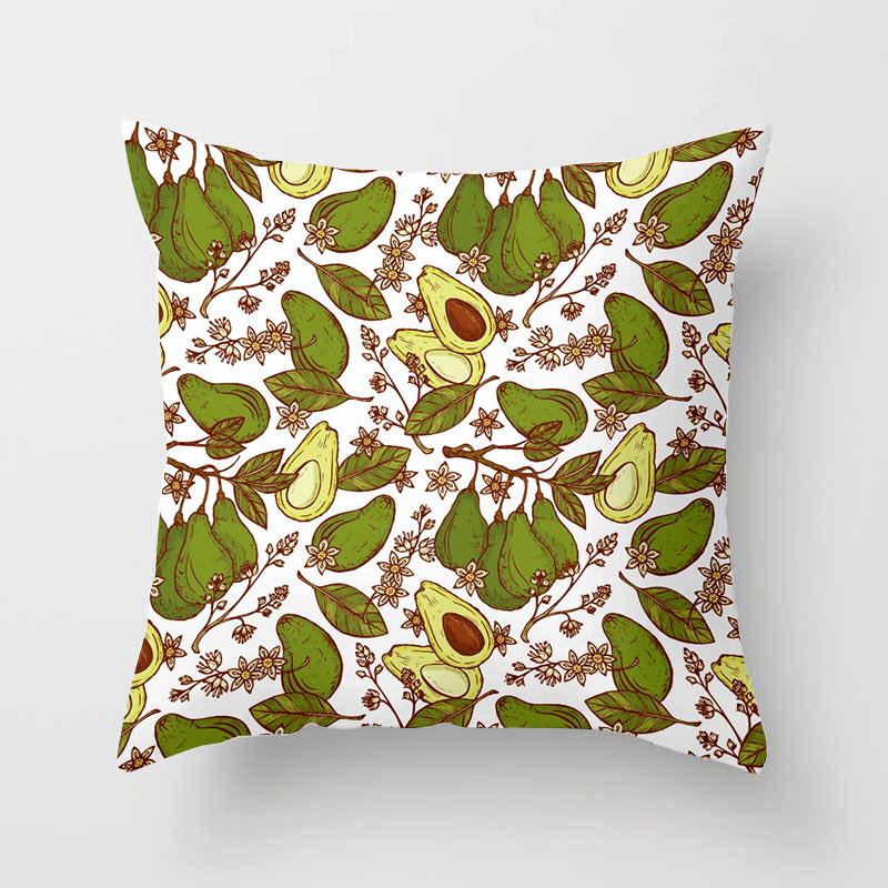 Avocado Printed Pattern Cushion Pillowcase For Home Living Room Sofa Car Seat Decoration Throw Pillow 45 * 45Cm