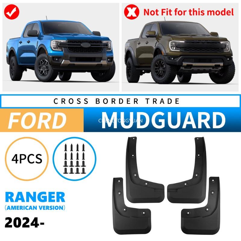 2024 For Ford US Ranger Mud Flaps 4-Piece Splash Guards Set Universal Fit for Pickup Truck