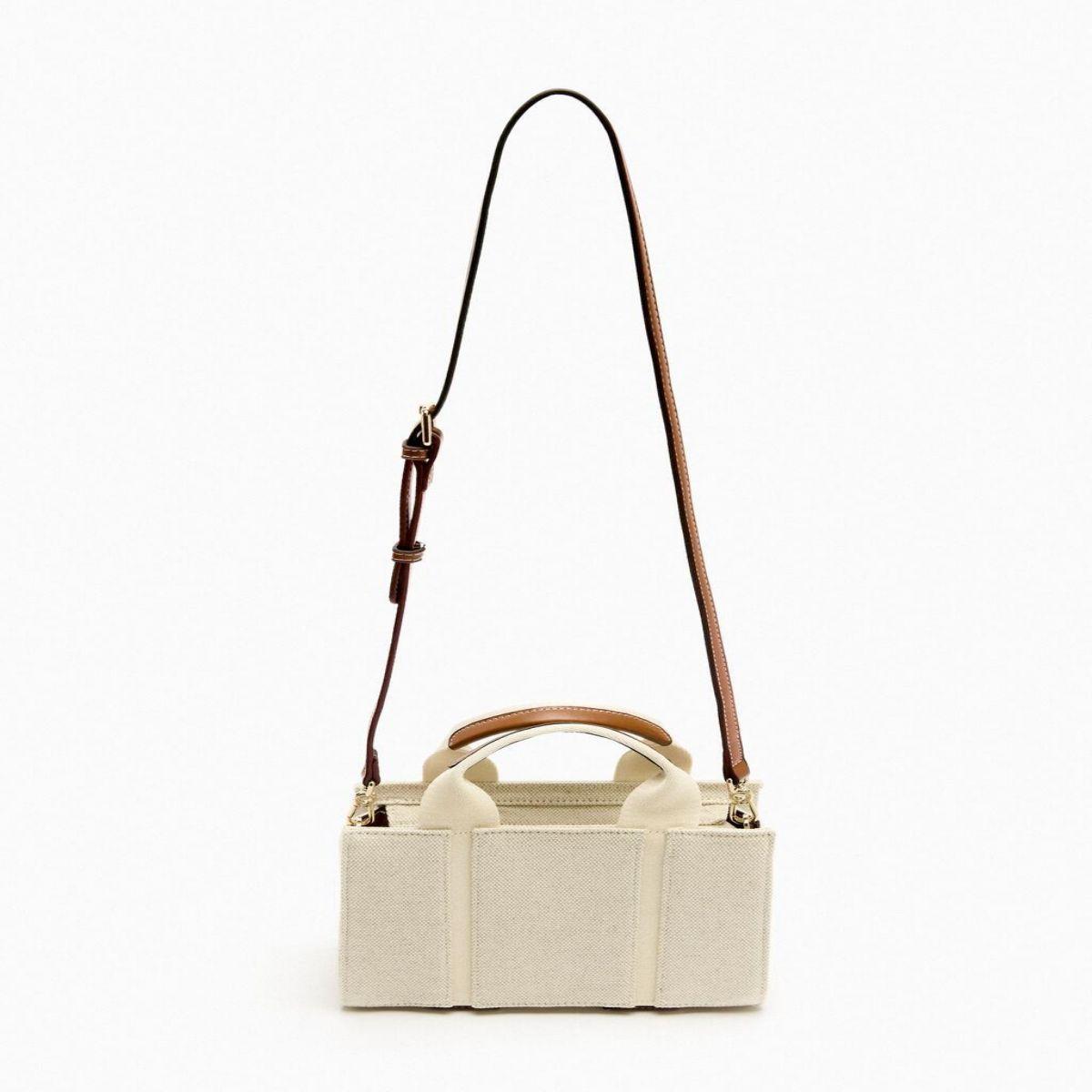 

Летняя новая женская сумка-тоут Premium Sense Black Spell White Mini Canvas City Shoulder Tote Crossbody Bag