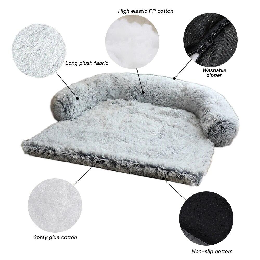 Large Round Comfortable Plush Kennel Plush Blanket Dual-use One Pet Kennel Dog Sofa Bed Pet Supplies Washable Soft Warm Nest Bed