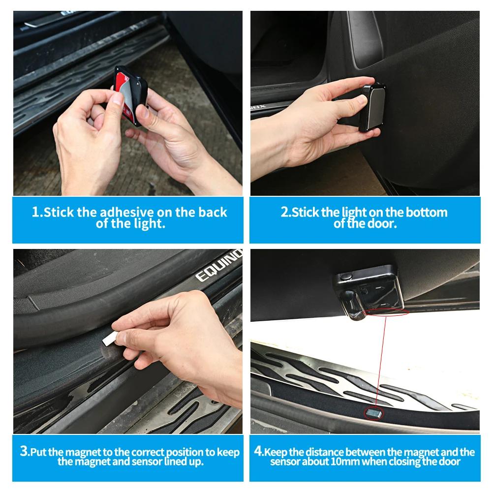 2PCS Wireless For Opel Insigni Astra J G K B Corsa Zafira B Mokka Vivaro Meriva Led Car Door Welcome Logo Lights Car Accessories