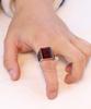 Men's Red Blue CZ Stone Gem Ring Vintage Stainless Steel Ring Men Wedding Bands Ring for Male Jewelry Anel