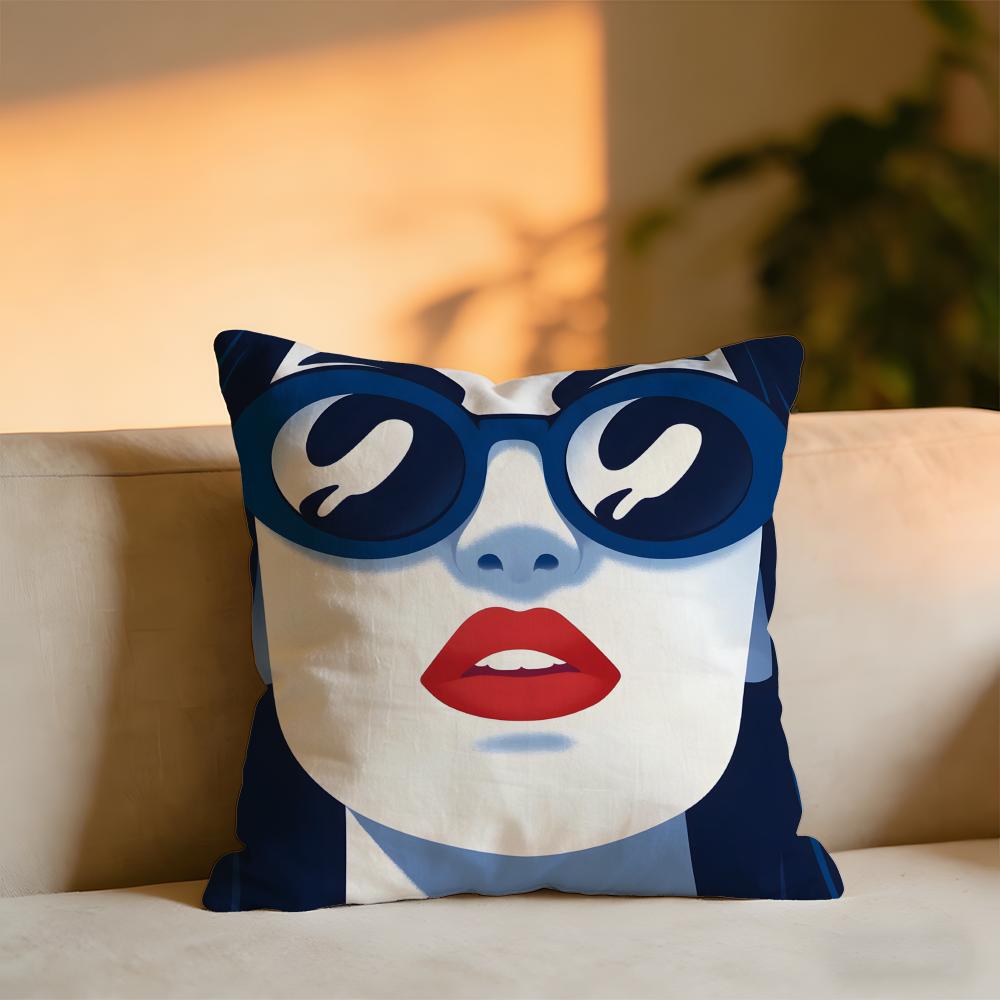 Stile Pop Ragazza Moderna Creatività Moda Copricuscino Velluto Accogliente Cuscino da Lancio Morbido Caldo per Divano Letto