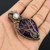 Multi Flash Labradorite & Rainbow Moonstone Pendant, 999 Copper Wire Wrapped Jewelry, Handmade Pendant Gemstone Jewelry