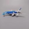 18*20cm Legierung Metall Japan Air ANA Airbus A380 Cartoon Meeresschildkröte Fluggesellschaften Blau Diecast Flugzeugmodell Flugzeug mit Rädern