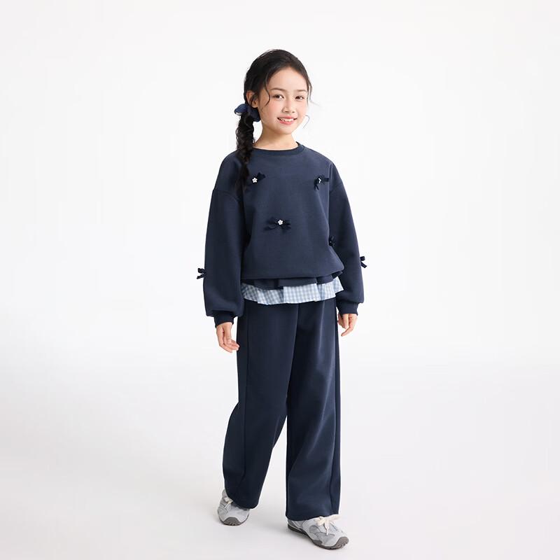 Girls' 3D Bow Sweatshirt & Wide-Leg Pants Set