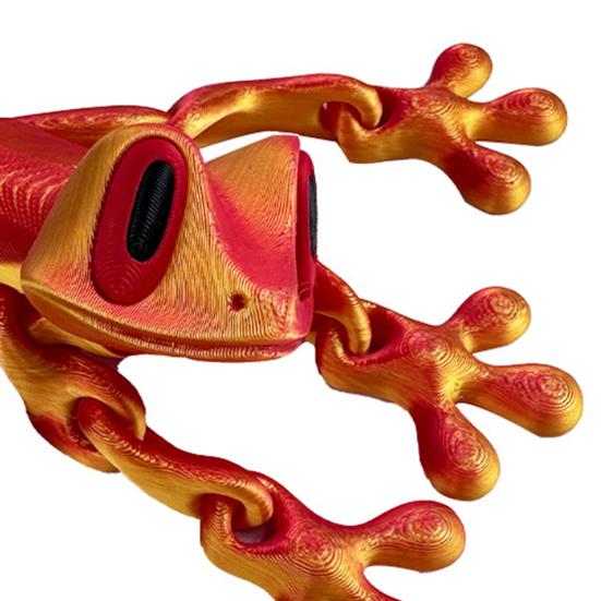 3D Printed Frog Refrigerator Magnet Movable Joints Frog Fidget Toy Articulated Animal Model Figurine Fridge Magnetic Frog Decoration Ornament