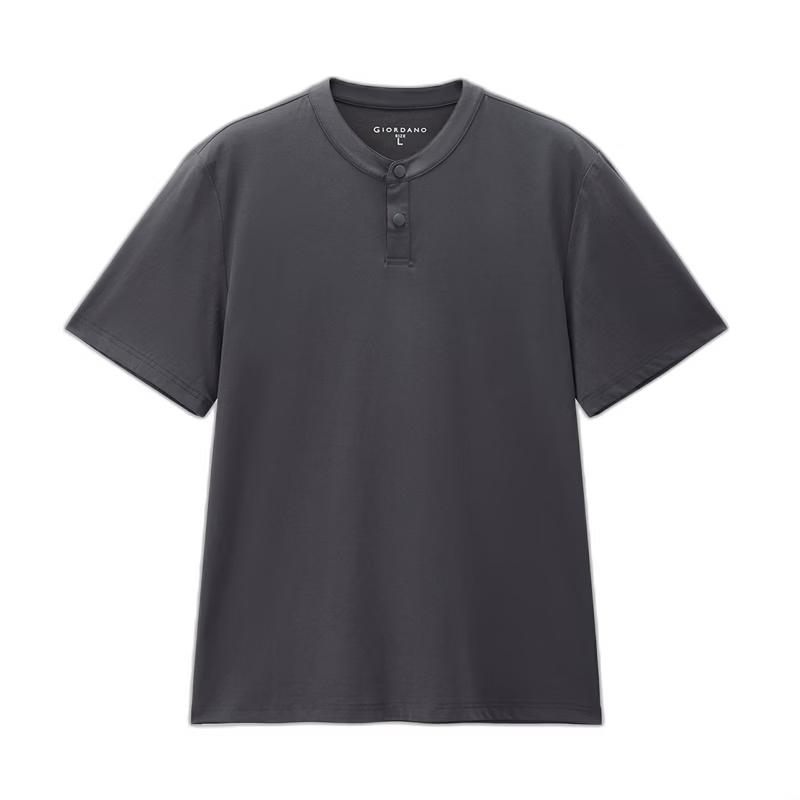 Giordano Men s Cooling Tech Henry Neck Short Sleeve T-Shirt XL