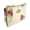 Coach Skinny Id Case Floral Print Design Zipper Closure Canvas Card Wallet Women Wallet White 65439-LIF2N