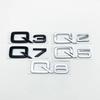 3D ABS Numbers Letters Q2 Q3 Q4 Q5 Q6 Q7 Q8 Emblem for 111a Q series Car Fender Trunk Rear Logo Sticker Black Silvera111