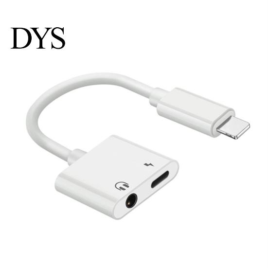 2 in 1 Dual-Port 3.5mm Jack Headphone Adapter Charge Cable for iPhone X/8/7