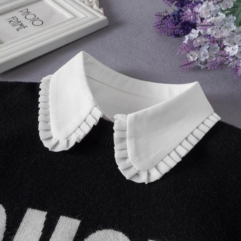 Vintage White Collar lapel Shirt Fake False Collar For Women Black Detachable Collars For Women Half Shirt Faux Col Tie