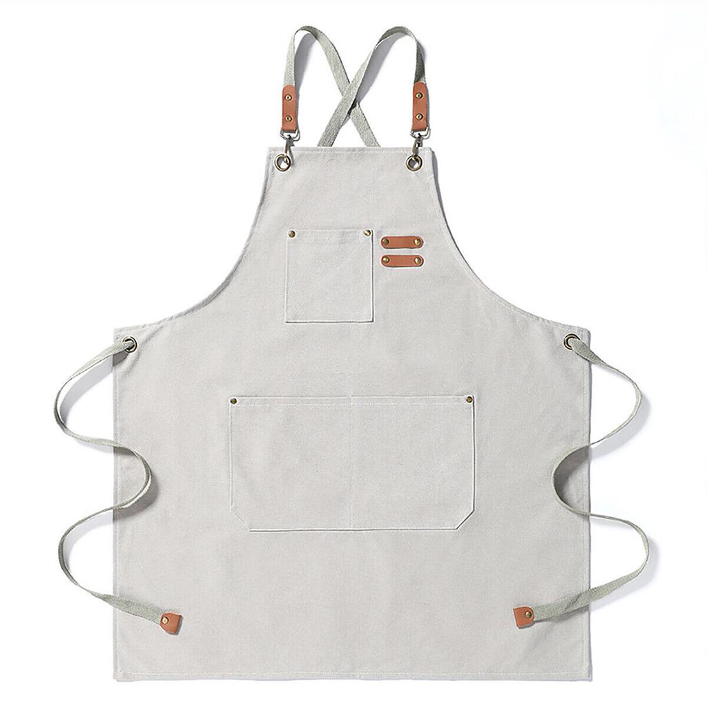 Kitchen Thicken Canvas Apron For Woman Men Waterproof Stain-Resistant With Pockets Cooking Apron Woodworking Painting Work Apron