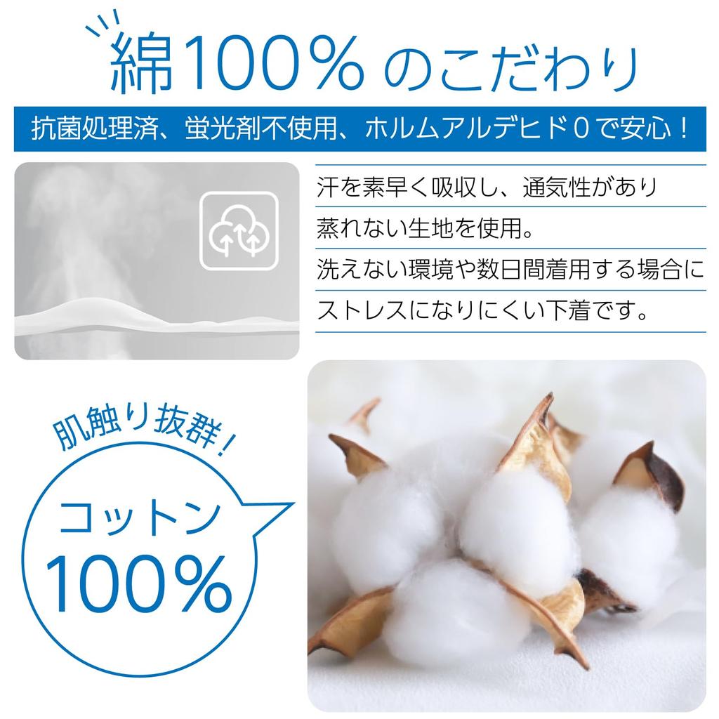 RONGUI Disposable Panties, 7-Pack, 100% Cotton, Women's, Travel, Plus Size, Underwear, Shorts (White, XL)