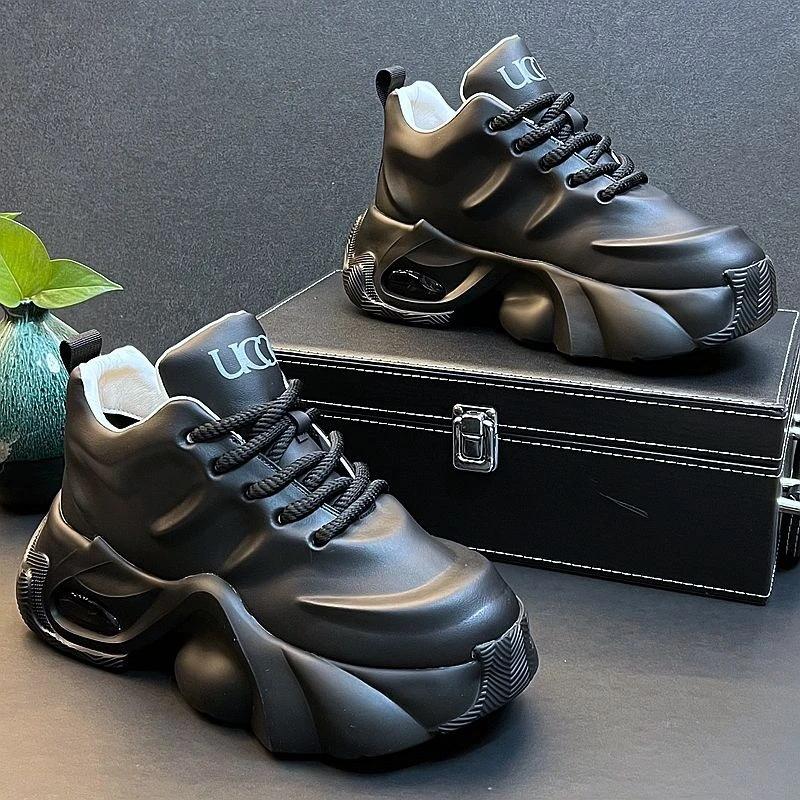 Modne Nowe Męskie Sneakersy Casualowe Gruba Podeszwa Podwyższające Wzrost Outdoor Oddychające Miękka Podeszwa Buty Sportowe do Biegania Zapatillas Deportivas