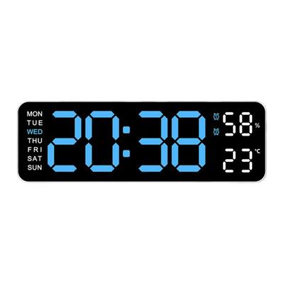 Masaüstü Dijital Saat Büyük Ekran Takvim Saati İki Alarm Erteleme Fonksiyonu Ayarlanabilir Parlaklık Kolay Okunabilir