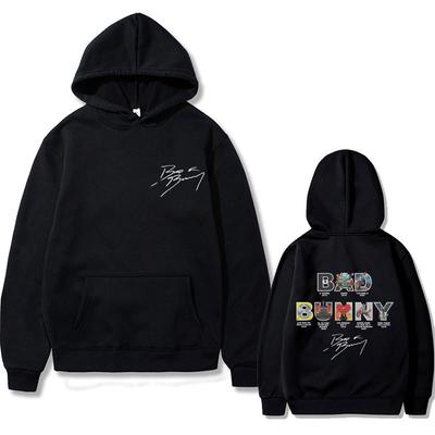 Rapper Bad Bunny Hudobný album Cover Grafická mikina s kapucňou Muži Ženy Hip Hop Populárna súprava s kapucňou Pánska ležérna bavlnená Bavlnené mikiny s kapucňou