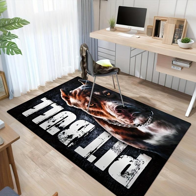 Artistic Pitbull Dog Print Door Mat, Heavy Duty Non-Slip Welcome Rug, Washable Indoor Outdoor Decor Carpet for Kitchen Bedroom
