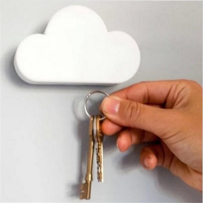 Portallaves Magnético Creativo con Forma de Nube Blanca con Adhesivo 3M Imanes Potentes Colgador de Pared para el Hogar